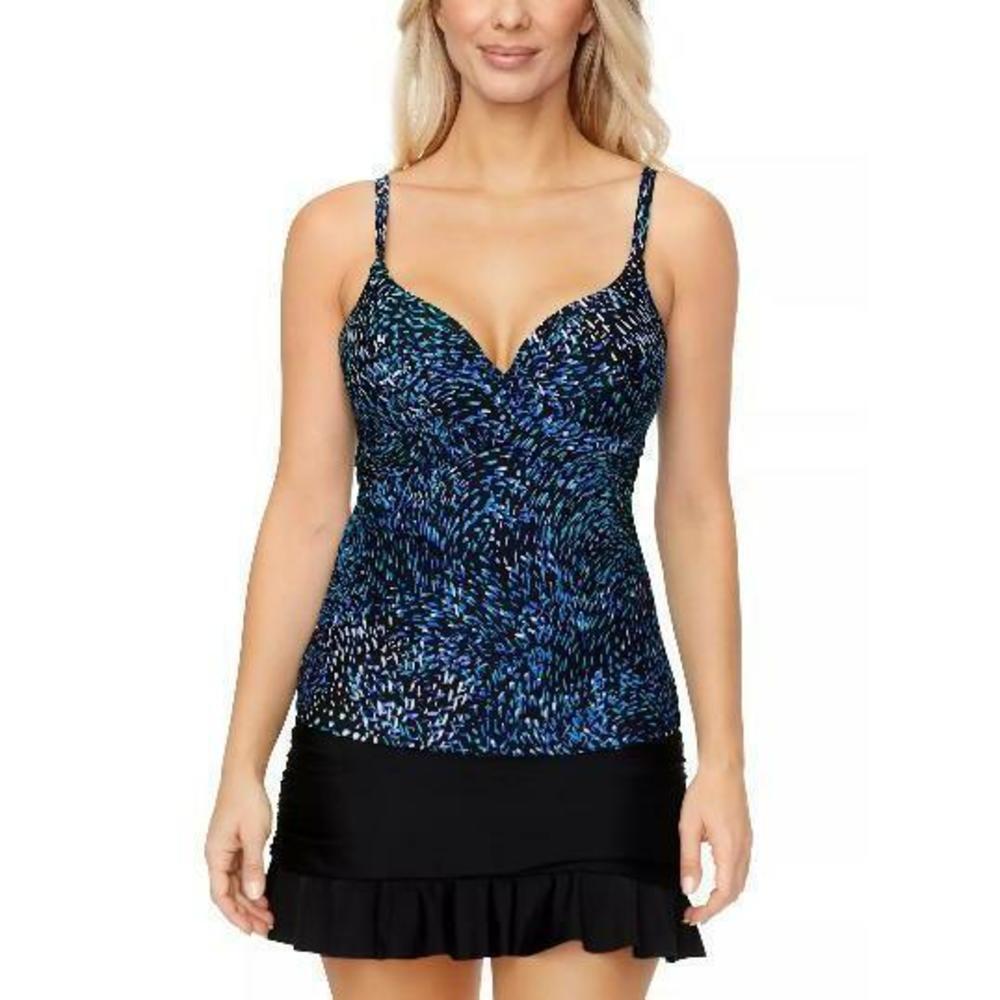 Island Escape Women's Gemini Underwire Blue Tankini Top 10